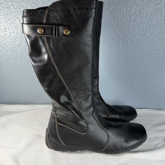 Remonte by Rieker Women EU 39 Liv 79 Tall Black Leather Riding Boots Zip EUC - Picture 2 of 7